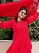 Red Angel Exclusive Premium Embroderied Work Kurta Dress(3 Picese) - Image 6
