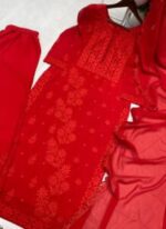 Red Angel Exclusive Premium Embroderied Work Kurta Dress(3 Picese) - Image 5