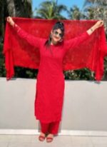 Red Angel Exclusive Premium Embroderied Work Kurta Dress(3 Picese) - Image 4