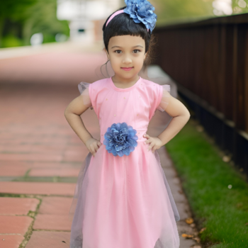 New Stylish Kids party dress For Baby Girl 0-12 years with free hair band