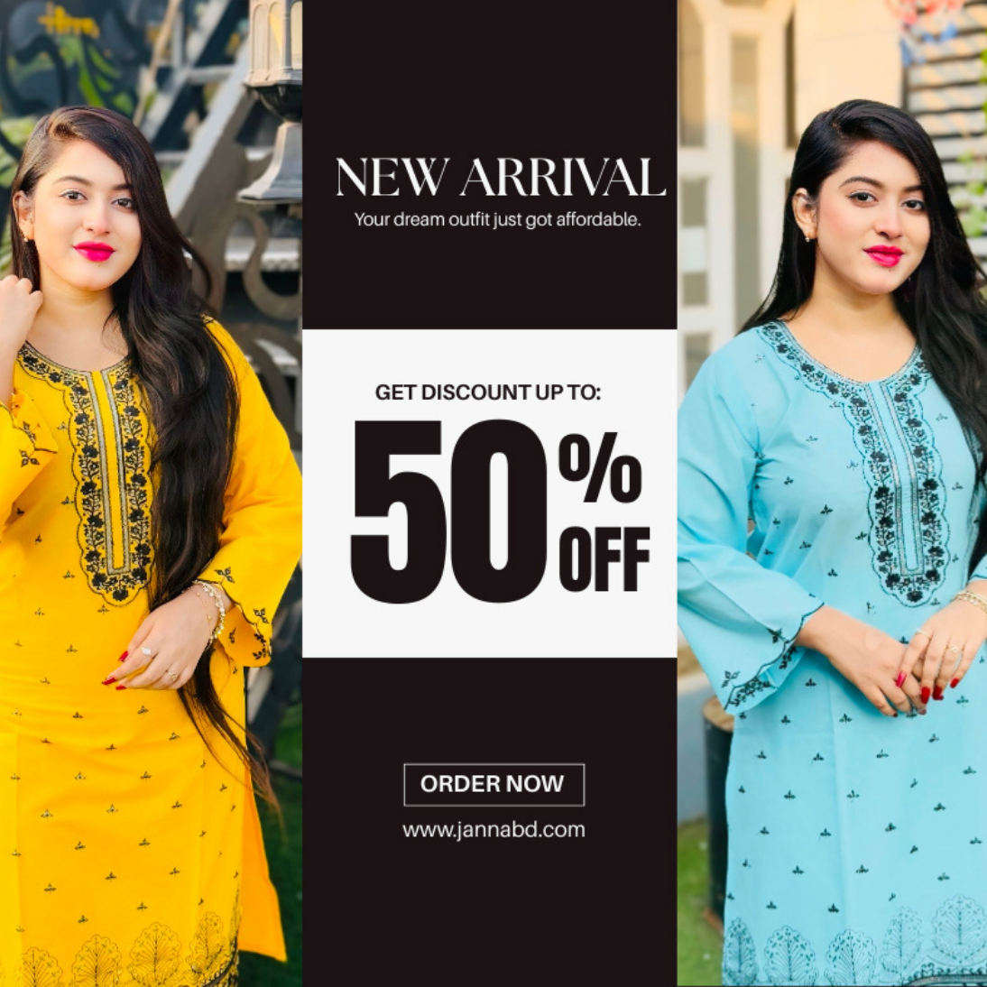 Pakistani Inspired Boutique Kurta Dress (2 Pieces)