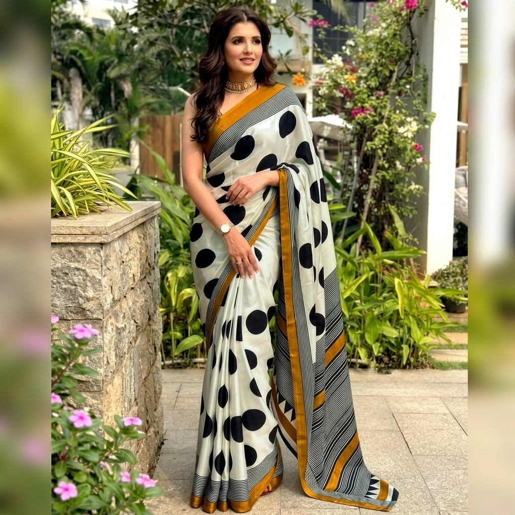 স্টাইলের সাথে আভিজাত্যের এক অনন্য ছোঁয়া! 🖤এই শাড়িটি আপনার লুককে করে তুলবে আরও এলিগ্যান্ট ও নজরকাড়া।