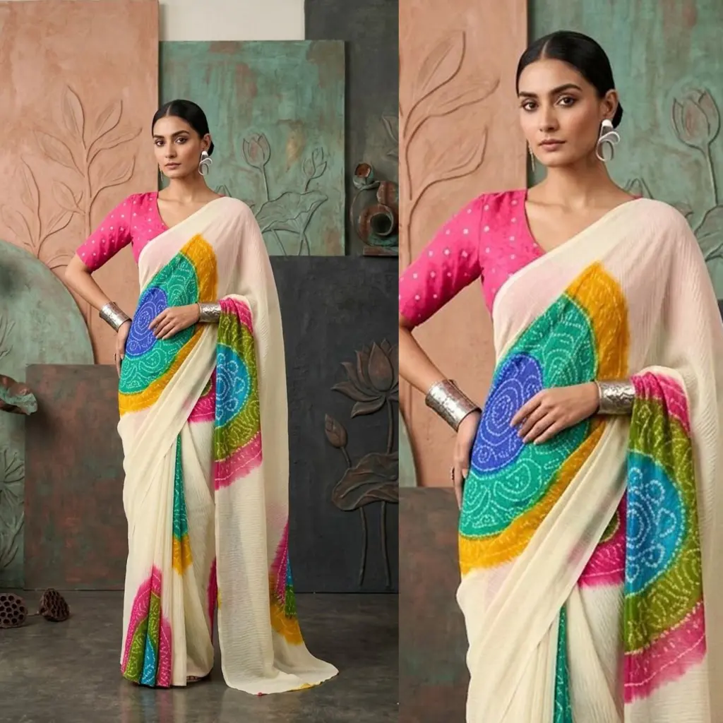 নরম ও আরামদায়ক শাড়িতে রয়েছে নজরকাড়া মাল্টিকালার ডিজাইন, যা আপনার লুককে করবে আরও আকর্ষণীয় ও এলিগ্যান্ট। 💖
